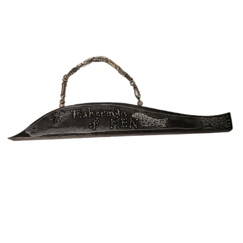 Handmade Wood Fisherman Sign